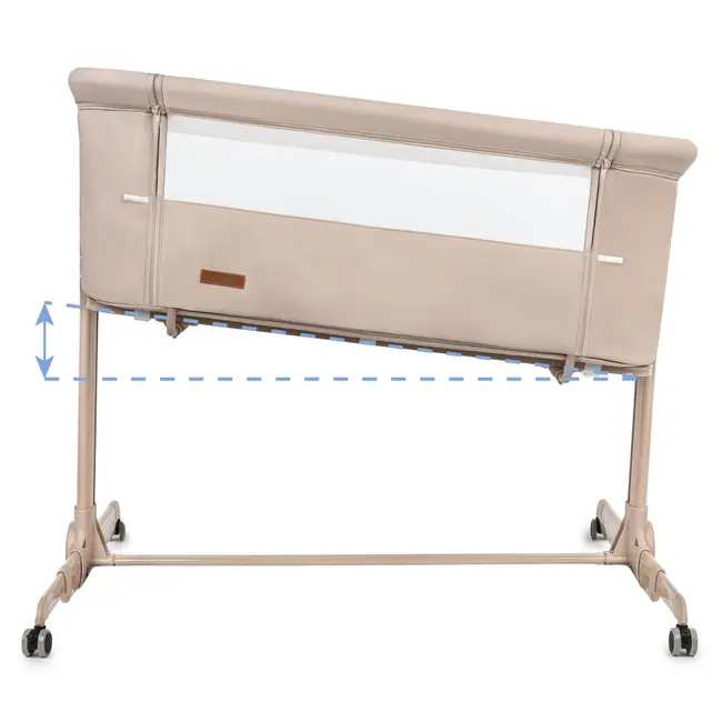 Patut Cu Leganare Cullami, Co-sleeper 2 In 1, Cu Laterala Culisanta, Cu Setare Unghiulara, Cu Roti, Reglabil In 6 Pozitii Pe Inaltime, Beige Pjblodonal02a0