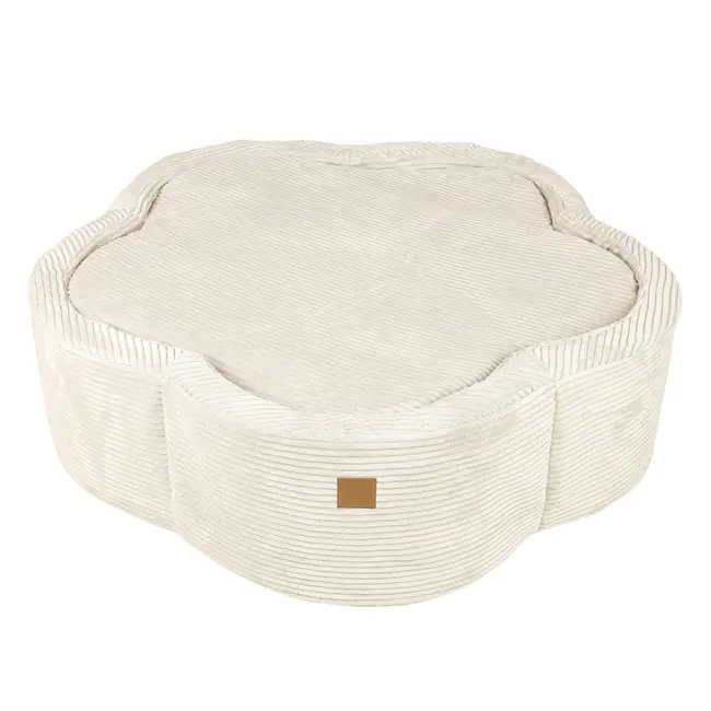 Piscina Cu Bile Meowbaby   ,   Aesthetic Ecru Flower, Spuma Moale, Ecru, Personalizabila Cu Bile La Alegere Pjbbafbh00