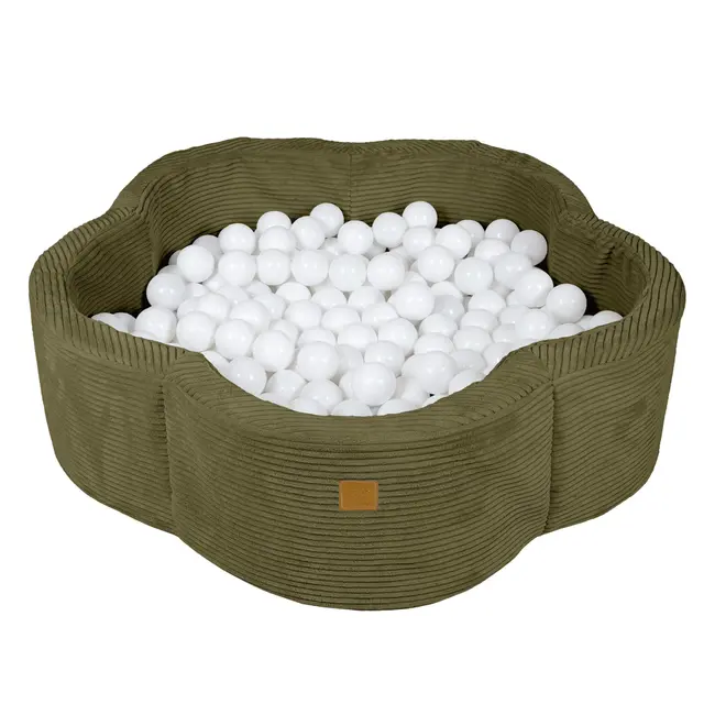 Piscina Cu Bile Meowbaby   ,   Aesthetic Khaki Flower, Spuma Moale, Personalizabila Cu Bile La Alegere Pjbbafog00