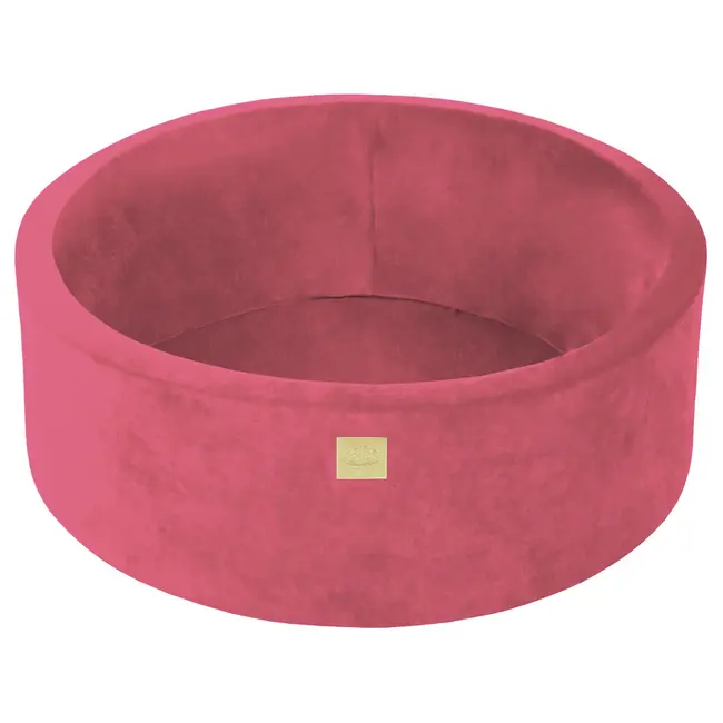 Piscina Cu Bile Rotunda Meowbaby   Velvet Rosu Zmeura 90x30 Cm, Cu 200 Bile: Auriu Bej Alb Perlat Burguni Perlat Pjbmvebao2124476