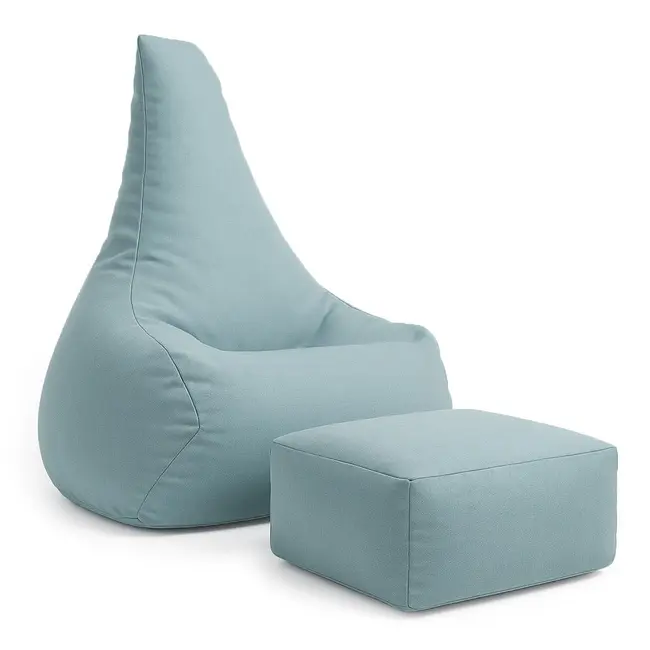 Puf Premium Copii Cu Suport Picioare Meowbaby   Tearo Outzy Cloudberry Sky Blue ,   Sako Bag Outdoor  Indoor Pentru Relaxare Si Joaca Pjbmoput67