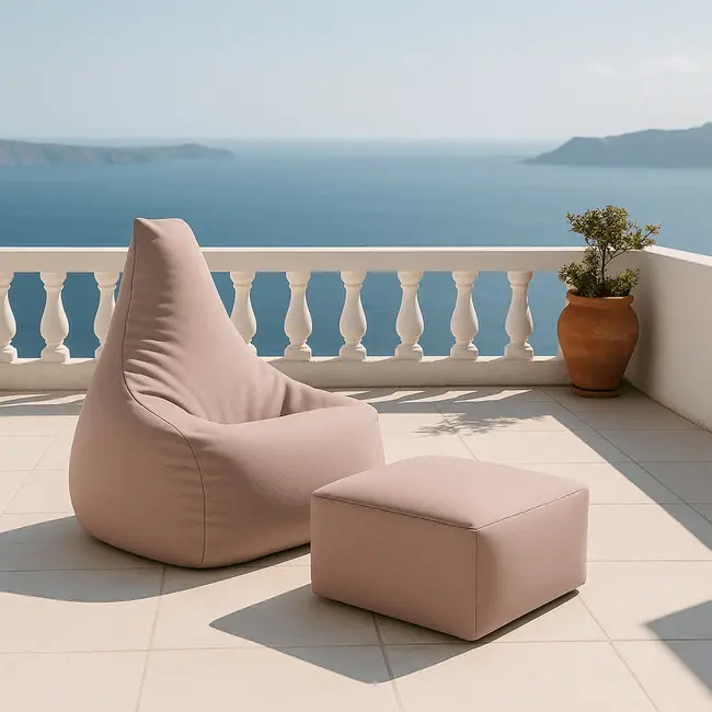 Puf Premium Copii Cu Suport Picioare Meowbaby   Tearo Outzy Taupe ,   Sako Bag Outdoor  Indoor Pentru Relaxare Si Joaca Pjbmoput70