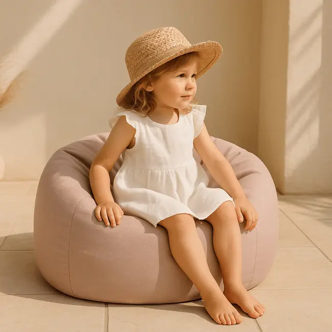 Puf Premium Copii Meowbaby   Floreo Drift Dlay Taupe ,   Bean Bag Indoor  Outdoor Pentru Relaxare Si Joaca Pjbmopuf70
