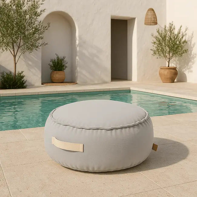 Puf Rotund Premium Copii Meowbaby   Outzy Cloudberry Sky Blue ,   Bean Bag Indoor  Outdoor Pentru Relaxare Si Joaca Pjbmopuo67