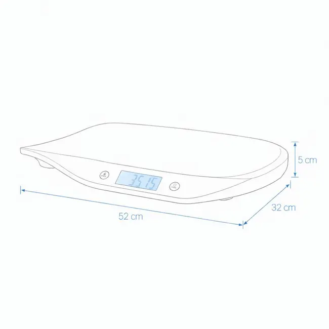 Cantar electronic, Petite&Mars, Pentru bebelusi, Pana la 20 kg, Forma ergonomica, Inregistreaza greutatea si in timpul miscarii, Alb BYN682015