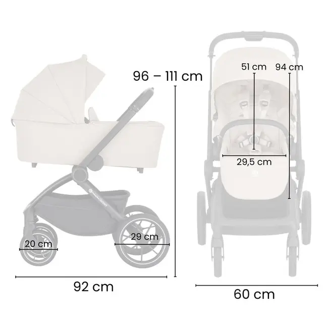 Carucior 2 in 1, Petite&Mars, Scout, Cu landou pliabil, Reversibil, Spatar si suport de picioare reglabile in 3 pozitii, Maner ajustabil, Cu accesorii, Pana la 22 kg, 0 luni+, Crem Cappuccino BYN555695