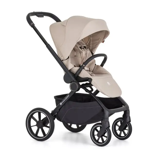 Carucior 2 in 1, Petite&Mars, Scout, Cu landou pliabil, Reversibil, Spatar si suport de picioare reglabile in 3 pozitii, Maner ajustabil, Cu accesorii, Pana la 22 kg, 0 luni+, Crem Cappuccino BYN555695