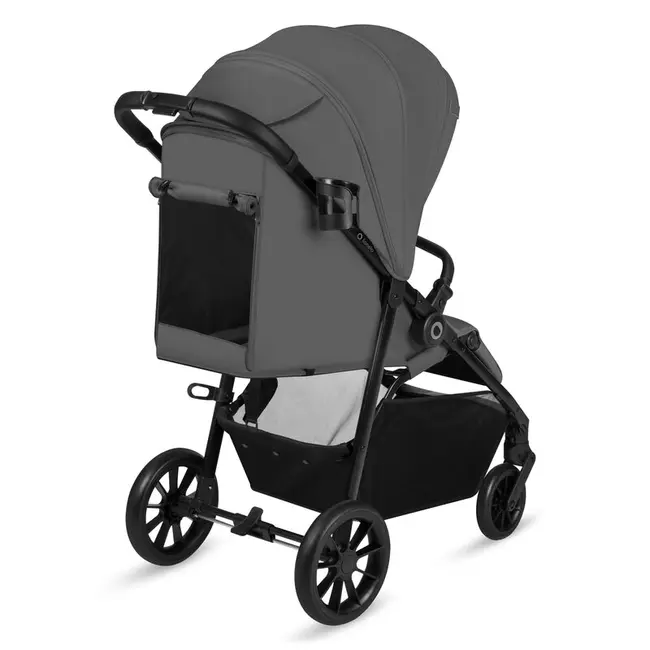 Carucior sport, Lionelo, Emerald, Pliere cu o mana, Copertina XXL UPF50+, Spatar reglabil, Suspensie completa, Roti EVA, 6- 48 luni, Pana la 22 kg, Gri BYNLO-EMERALD_GREY_STONE