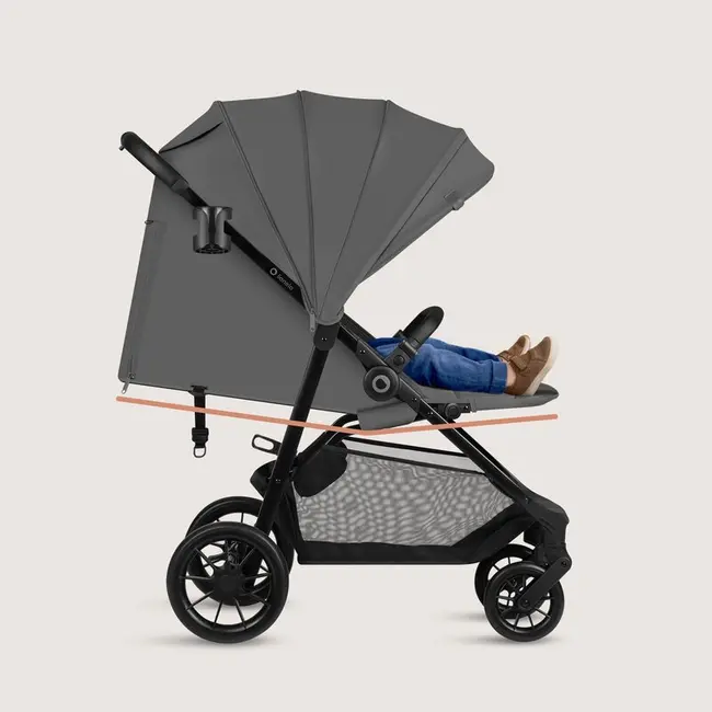 Carucior sport, Lionelo, Emerald, Pliere cu o mana, Copertina XXL UPF50+, Spatar reglabil, Suspensie completa, Roti EVA, 6- 48 luni, Pana la 22 kg, Gri BYNLO-EMERALD_GREY_STONE