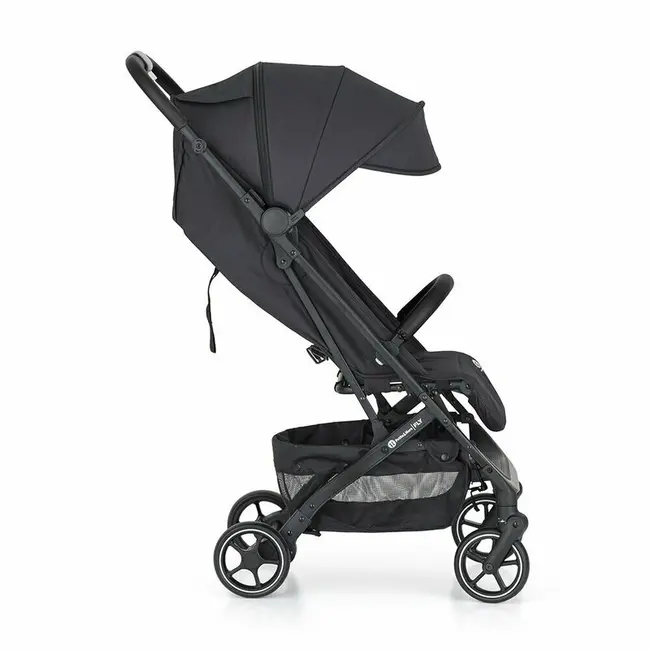Carucior sport, Petite&Mars, Fly, Pliere compacta, Spatar reglabil pana la pozitie de somn, Suport picioare reglabil, Copertina extensibila cu protectie UPF40+, Suport pahar inclus, Pana la 22 kg, 0 luni+, Negru BYN554764
