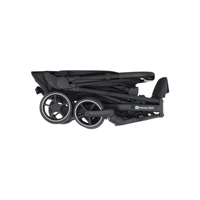 Carucior sport, Petite&Mars, Fly, Pliere compacta, Spatar reglabil pana la pozitie de somn, Suport picioare reglabil, Copertina extensibila cu protectie UPF40+, Suport pahar inclus, Pana la 22 kg, 0 luni+, Negru BYN554764