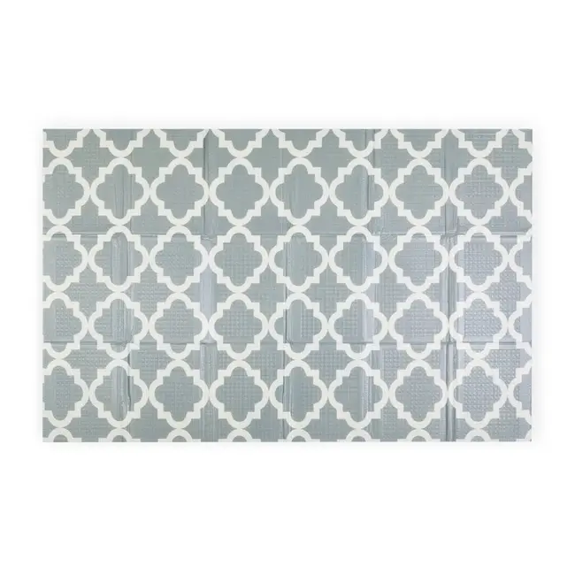 Covoras educativ, Petite&Mars, Campy L, Din spuma XPE non-toxica, Cu doua fete, Suprafata antiderapanta, 130x200 cm, Pliabil compact 40&times;32&times;21 cm, Model masini si forme geometrice BYN434073