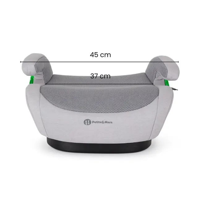 Inaltator auto, Petite&Mars, Optimus Pro, I-size, 125- 150 cm, 22-36 kg, Cu isofix, Forma ergonomica, Husa detasabila, Negru BYN647495