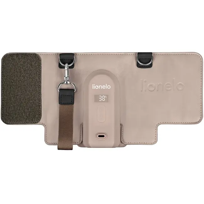 Incalzitor biberoane, Lionelo, ThermUp Go Evo, Portabil, Cu 5 niveluri de incalzire, Cu buton Safety Control, Mentinere caldura pana la 9h, Incarcare USB, Bej inchis BYNLOC-THERMUP_GO_EVO_BEIGE_TAUPE