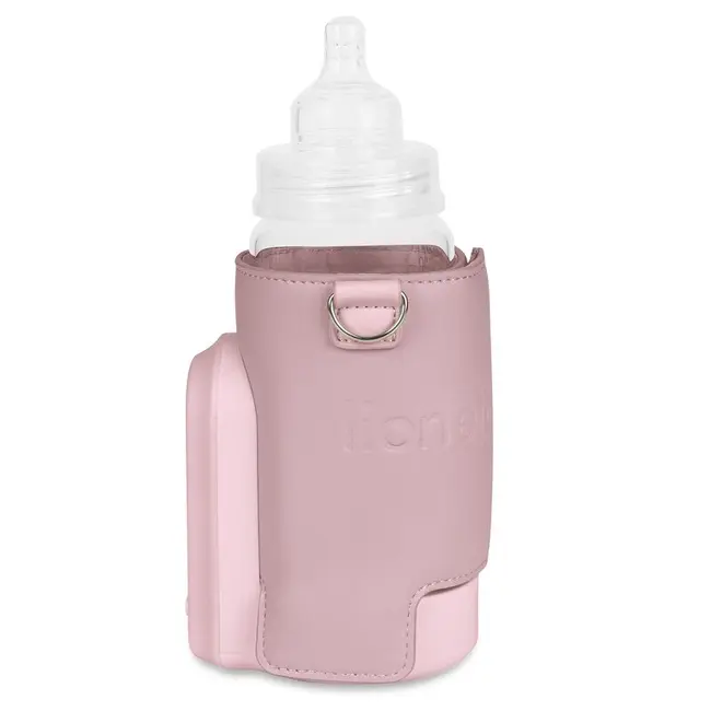 Incalzitor biberoane, Lionelo, ThermUp Go Evo, Portabil, Cu 5 niveluri de incalzire, Cu buton Safety Control, Mentinere caldura pana la 9h, Incarcare USB, Roz deschis BYNLOC-THERMUP_GO_EVO_PINK_MIST