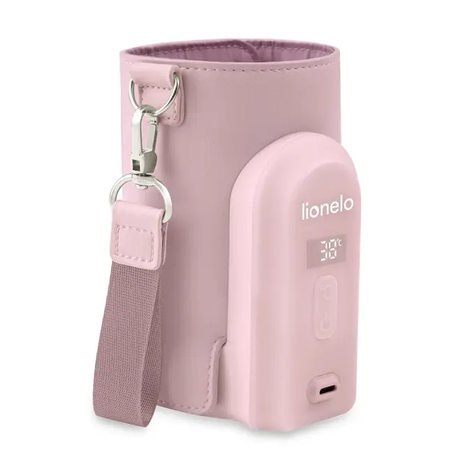 Incalzitor biberoane, Lionelo, ThermUp Go Evo, Portabil, Cu 5 niveluri de incalzire, Cu buton Safety Control, Mentinere caldura pana la 9h, Incarcare USB, Roz deschis BYNLOC-THERMUP_GO_EVO_PINK_MIST