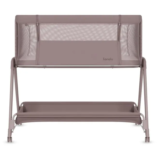 Patut co-sleeper, Lionelo, Luna, 2 in 1, Cu laterala culisanta, Cu setare unghiulara, Cu roti, Reglabil in 6 pozitii pe inaltime, Bej inchis BYNLO-LUNA_BEIGE_TAUPE