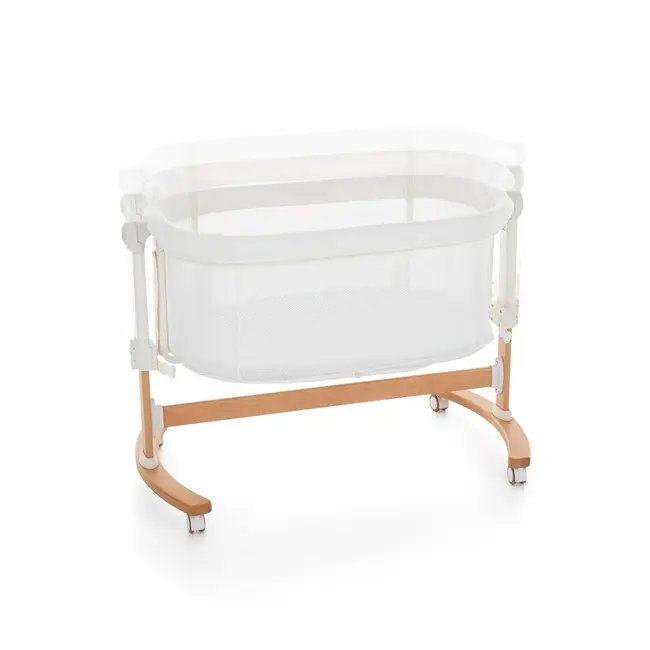 Patut co-sleeper, Petite&Mars, Glory, 2 in 1, Cu leganare, Cu ajustare pe inaltime in 5 pozitii, Cu saltea, Pliabil, Geanta de transport inclusa,0 luni+, Greutate suportata: 9 kg, Bej BYN926587