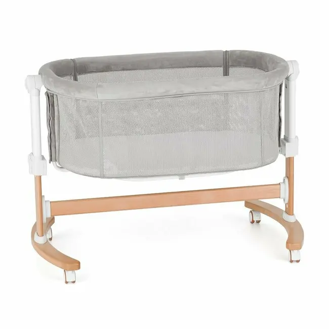 Patut co-sleeper, Petite&Mars, Glory, 2 in 1, Cu leganare, Cu ajustare pe inaltime in 5 pozitii, Cu saltea, Pliabil, Geanta de transport inclusa,0 luni+, Greutate suportata: 9 kg, Bej BYN926587