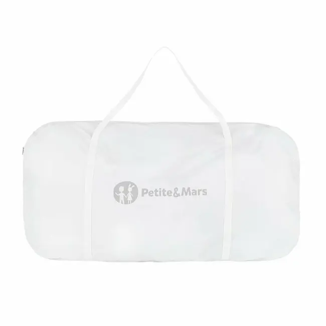 Patut co-sleeper, Petite&Mars, Glory, 2 in 1, Cu leganare, Cu ajustare pe inaltime in 5 pozitii, Cu saltea, Pliabil, Geanta de transport inclusa,0 luni+, Greutate suportata: 9 kg, Bej BYN926587