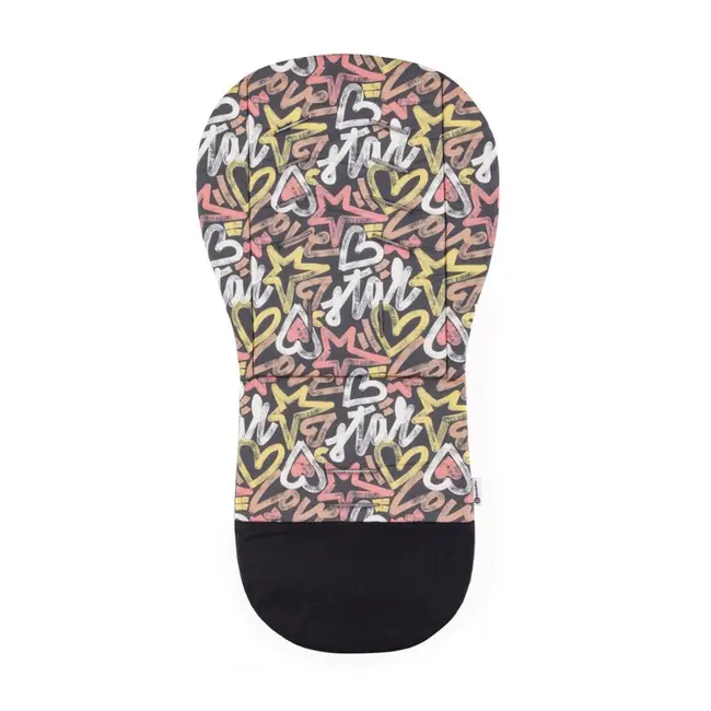 Salteluta pentru carucior, Petite&Mars, Foamy, Reversibila, Cu doua fete, Din spuma, Universala, 86x42 cm, Gri/Multicolor BYN502625