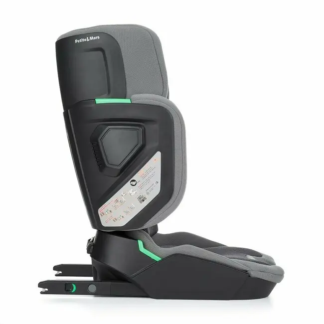 Scaun auto, Petite&Mars, Flex Pro i-Size, Orientare in directia sensului de mers, Tetiera reglabila in 8 pozitii, cu Isofix, Pliabil, R129, 100-150 cm, 3-12 ani, Gri BYN649681