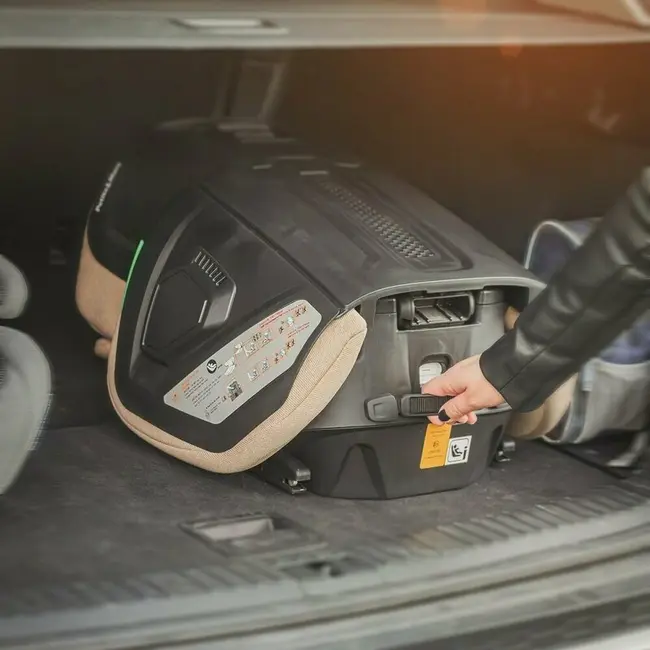 Scaun auto, Petite&Mars, Flex Pro i-Size, Orientare in directia sensului de mers, Tetiera reglabila in 8 pozitii, cu Isofix, Pliabil, R129, 100-150 cm, 3-12 ani, Gri BYN649681