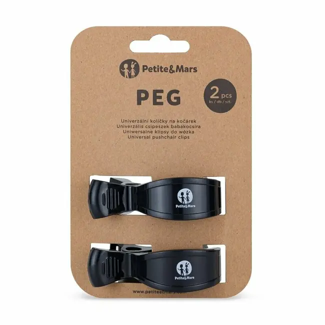 Set 2 clesti pentru carucior, Petite&Mars, Multifunctionali, Negru BYN482906