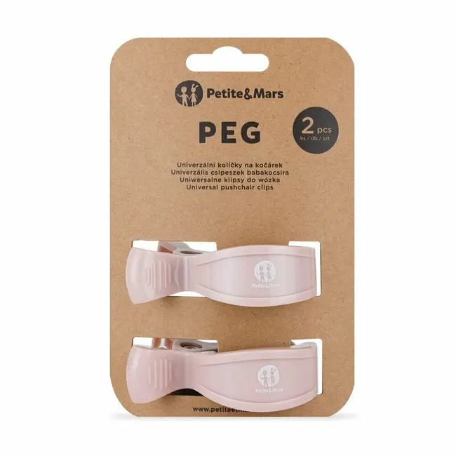 Set 2 clesti pentru carucior, Petite&Mars, Multifunctionali, Roz BYN482974