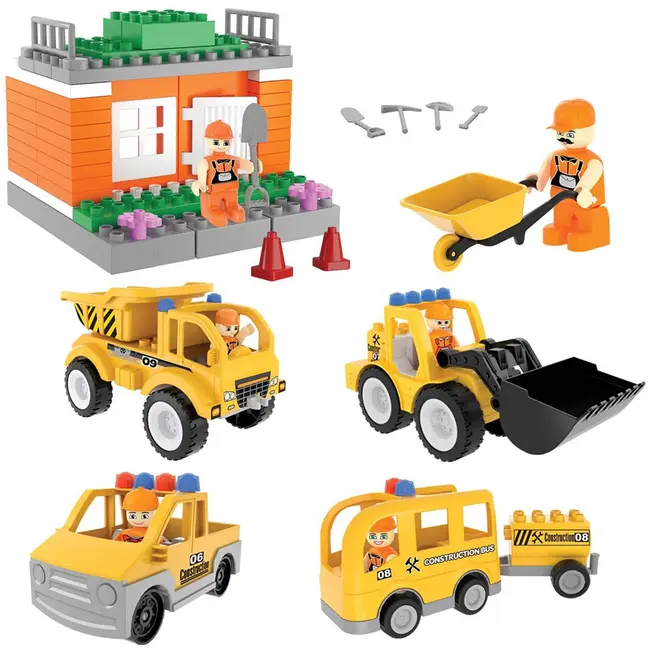 Set constructie Pilsan Double Blocks Bucket Dozer 57 piese HUBPL-03-614