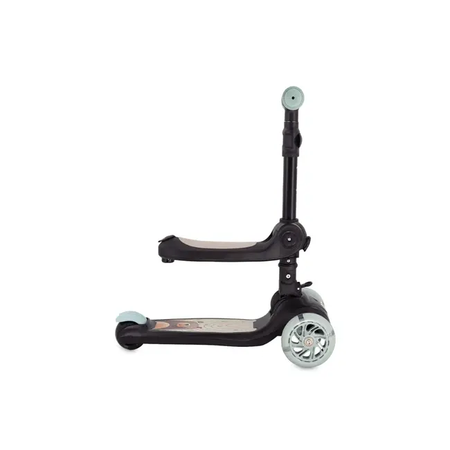 Trotineta transformabila cu sezut pliabil si lumini LED, Momi Debe - Black KRTHULA00019