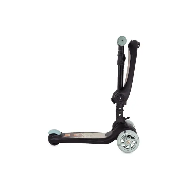 Trotineta transformabila cu sezut pliabil si lumini LED, Momi Debe - Black KRTHULA00019