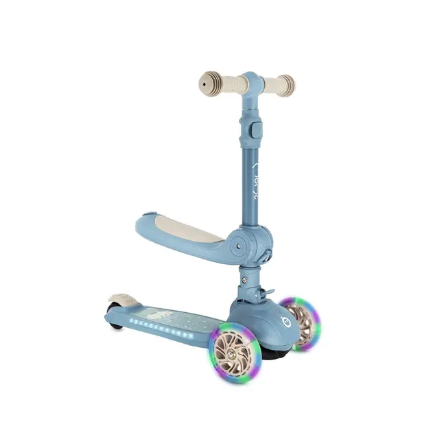 Trotineta transformabila cu sezut pliabil si lumini LED, Momi Debe - Blue KRTHULA0020