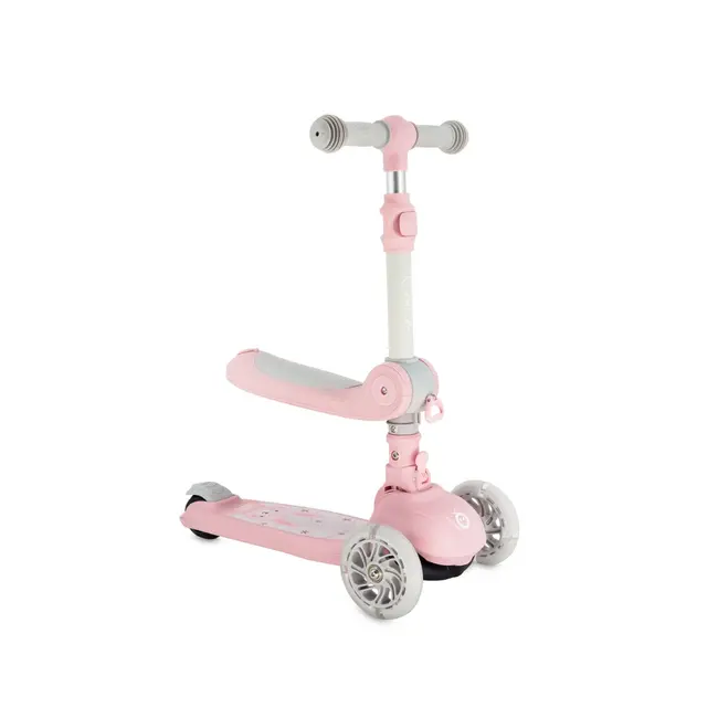Trotineta transformabila cu sezut pliabil si lumini LED, Momi Debe - Pink KRTHULA00018