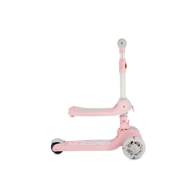 Trotineta transformabila cu sezut pliabil si lumini LED, Momi Debe - Pink KRTHULA00018