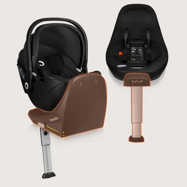 Baza scaun auto i-Size, Lionelo, Moxie Next, Rotativa 360, Cu isofix si picior stabilizator, Cu indicatori pentru instalare corecta, Compatibila cu Moxie si Moxie Next, Negru BYNLO-MOXIE_PLUS_I-SIZE_BASE_BLACK