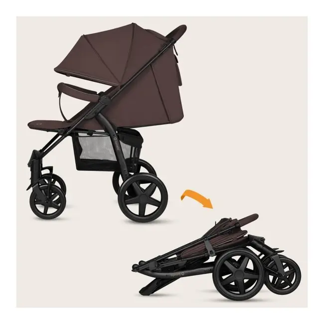 Carucior sport, Lionelo, Annet Plus, De la nastere, Cu accesorii si capotina XXL reglabila, 0 - 22 Kg, Conform cu standardele europene de securitate EN1888-1 si EN1888-2, Maro BYNLO-ANNET_PLUS_BROWN_CHOCOLATE