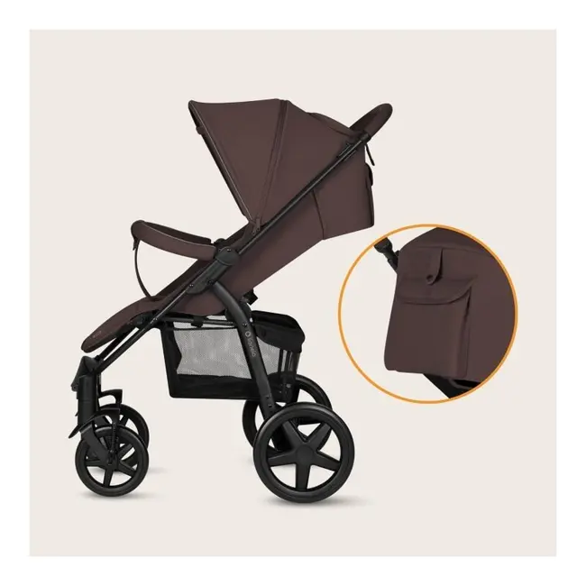 Carucior sport, Lionelo, Annet Plus, De la nastere, Cu accesorii si capotina XXL reglabila, 0 - 22 Kg, Conform cu standardele europene de securitate EN1888-1 si EN1888-2, Maro BYNLO-ANNET_PLUS_BROWN_CHOCOLATE