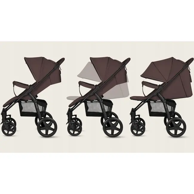 Carucior sport, Lionelo, Annet Plus, De la nastere, Cu accesorii si capotina XXL reglabila, 0 - 22 Kg, Conform cu standardele europene de securitate EN1888-1 si EN1888-2, Maro BYNLO-ANNET_PLUS_BROWN_CHOCOLATE
