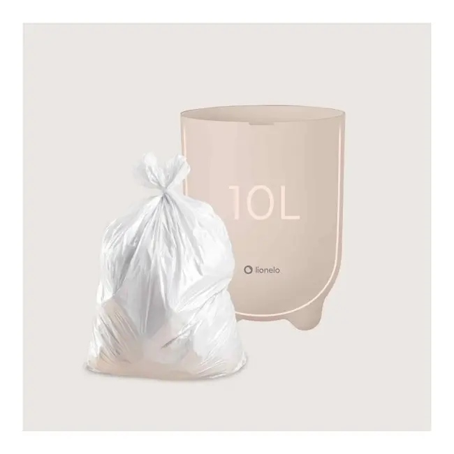 Cos pentru scutece, Lionelo, Capacitate 10 l, Sistem etans impotriva mirosurilor, Compatibil cu saci universali, Operare cu o mana, Bej BYNLOC-PUREBIN_BEIGE_SAND