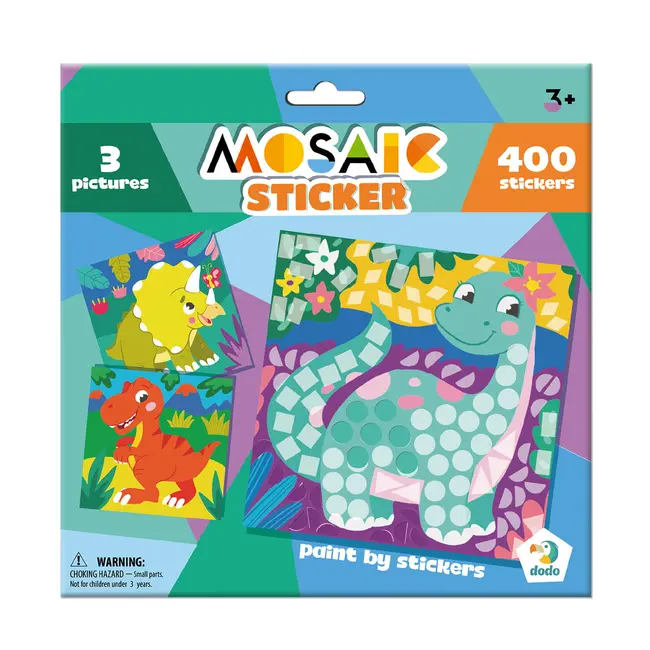 Mozaic cu autocolante - dinozauri