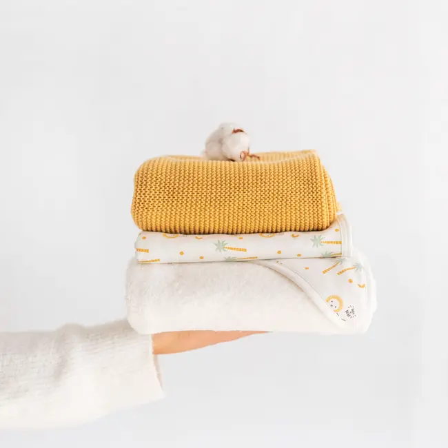 Paturica Usoara Pentru Copii, Multifunctionala, Bumbac Jersey, 65x80 Nairobi Mustard Pjb06na41-048