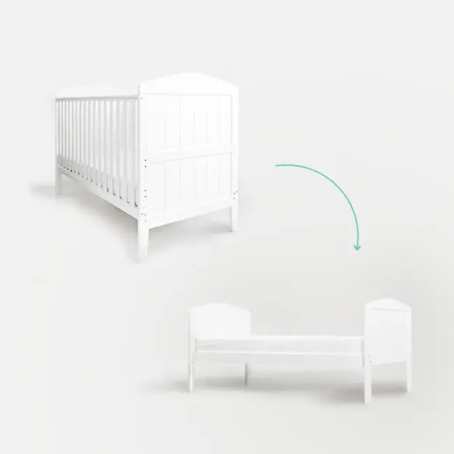 Patut Din Lemn Masiv, Transformabil Pentru Bebe Si Junior, Hampton 140 X 70 Cm Pjbhampton_140