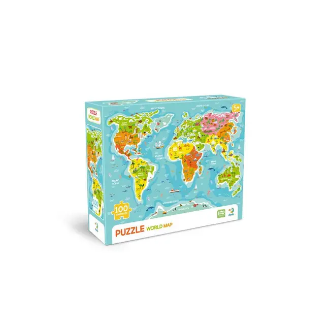 Puzzle - harta lumii (100 piese)