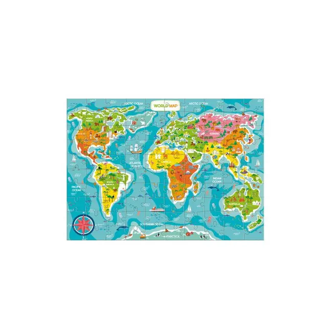 Puzzle - harta lumii (100 piese)