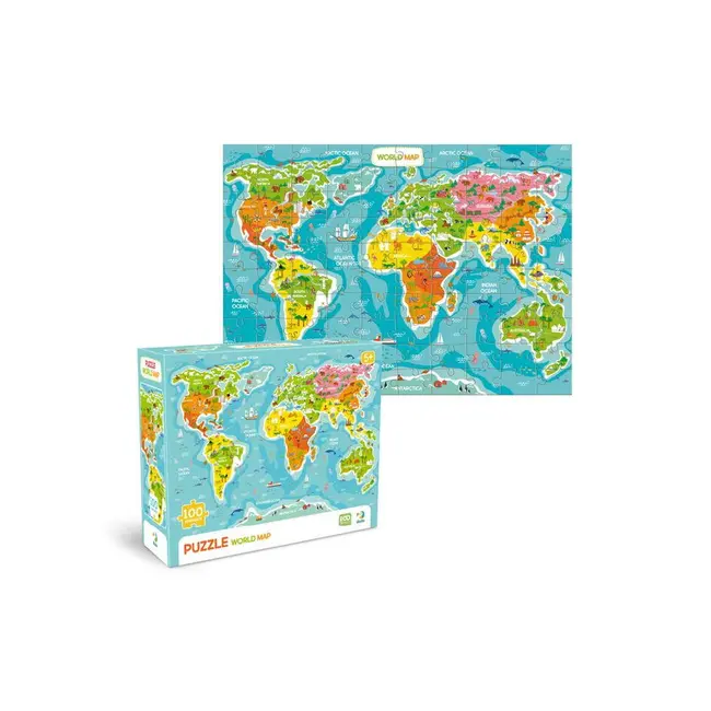 Puzzle - harta lumii (100 piese)