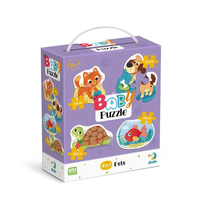Puzzle 4 in 1 - animale de companie (2, 3, 4 piese)