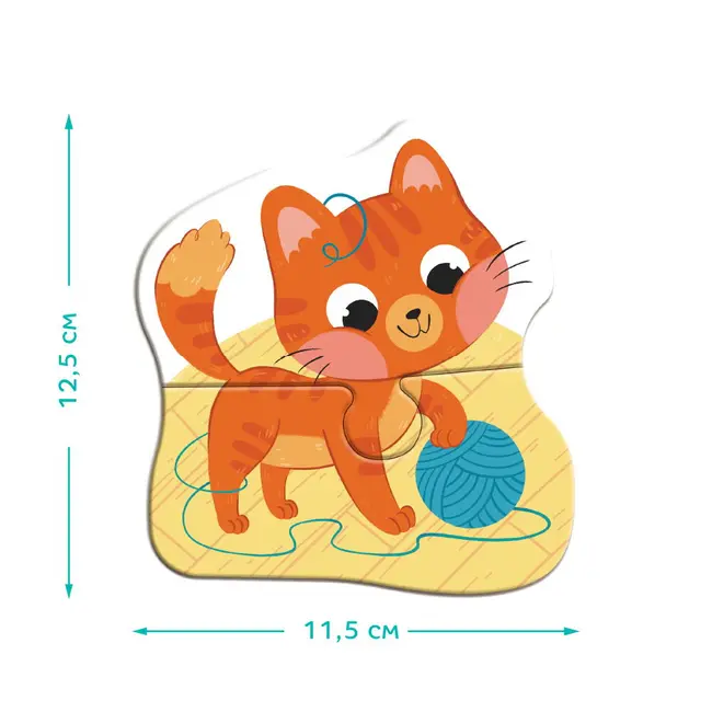 Puzzle 4 in 1 - animale de companie (2, 3, 4 piese)