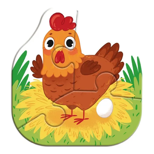 Puzzle 4 in 1 - ferma vesela ( 2, 3, 4 piese)