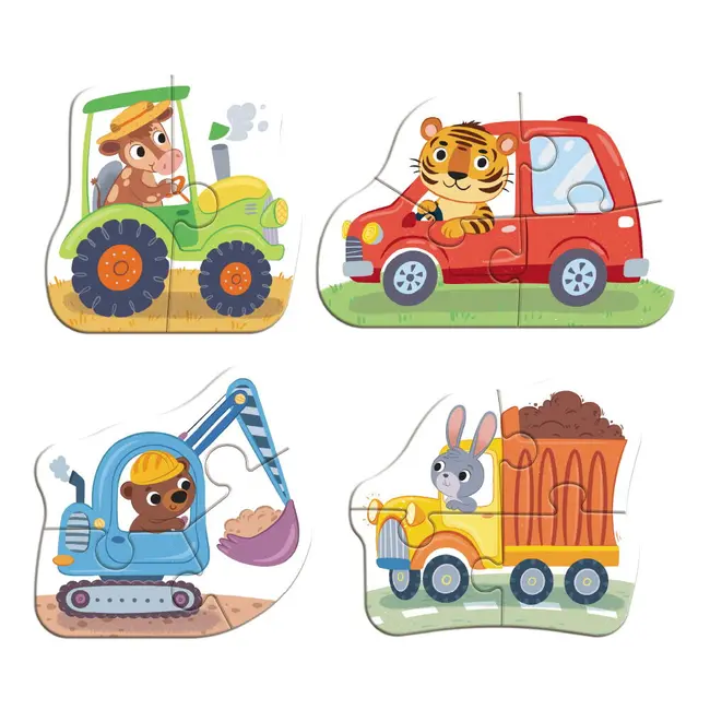 Puzzle 4 in 1 - vehicule (2,3,4 piese)